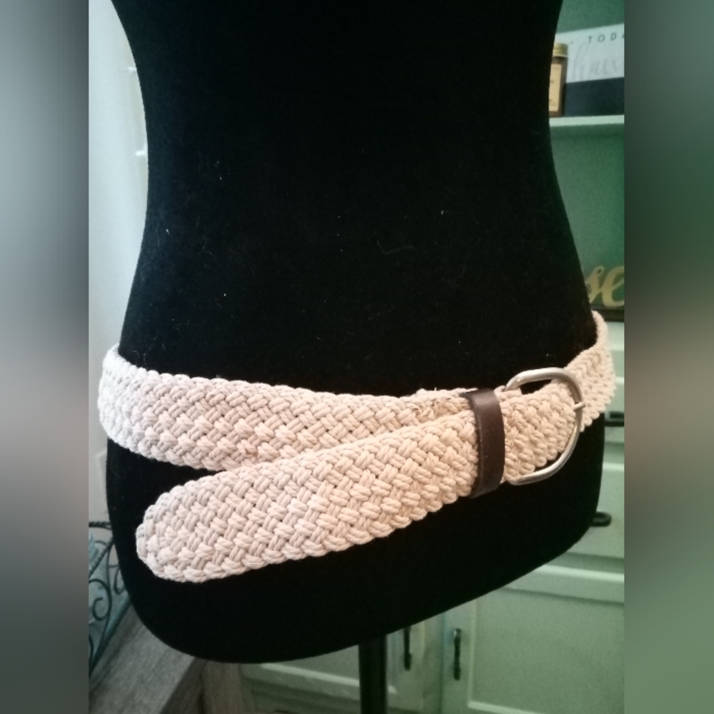 Vintage Adjustable Braided Tan Belt